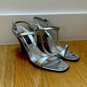 Silver Strappy Stuart Weirzman heels. Size 8